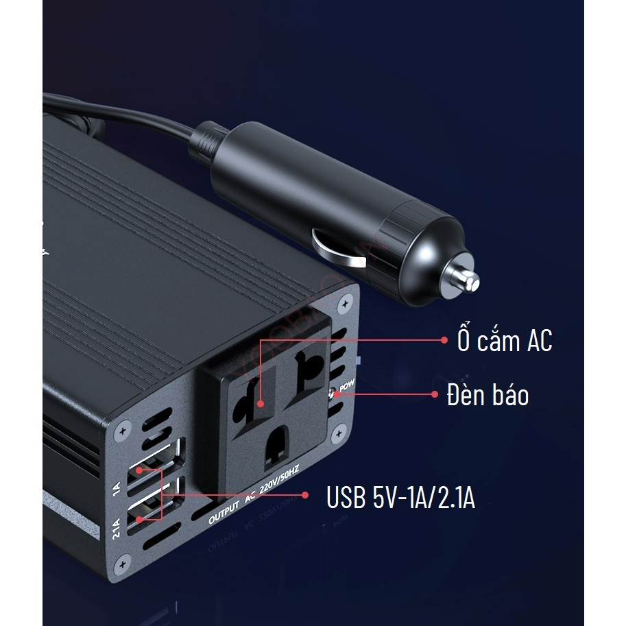 Bộ đổi nguồn trên ô tô Yoobao 150W