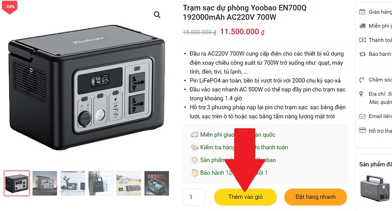 Hướng dẫn mua hàng tại yoobao.vn