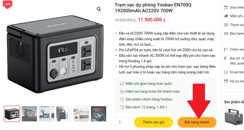 Hướng dẫn mua hàng tại yoobao.vn